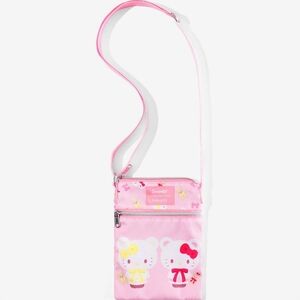 Loungefly Sanrio Pink Crossbody Passport Bag with Hello Kitty NWT